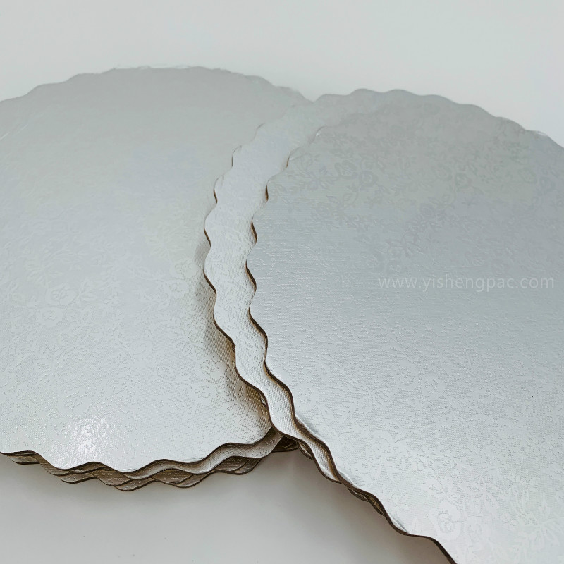 Silver Cake Boards 25cm Cake Board 10-tuumainen Pyörä ja Hopea